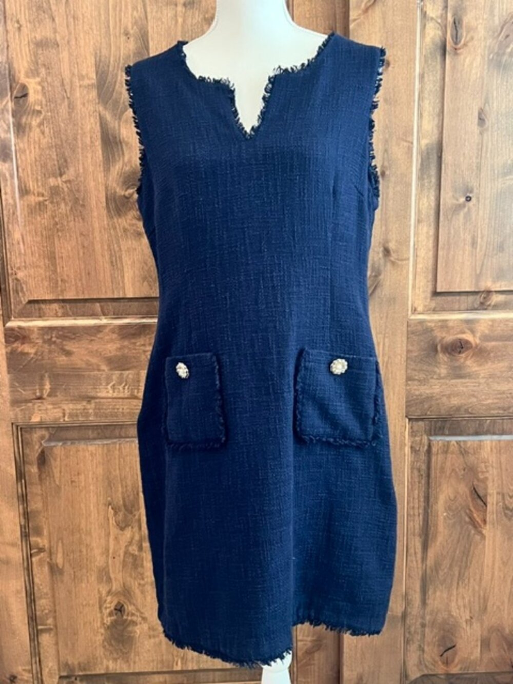 Karl Lagerfeld Paris Navy Blue Sleeveless Dress